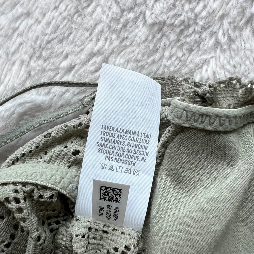 Aerie Women Sage Green Floral Crochet Lace Longline Bralette 3358-341 Small NWT